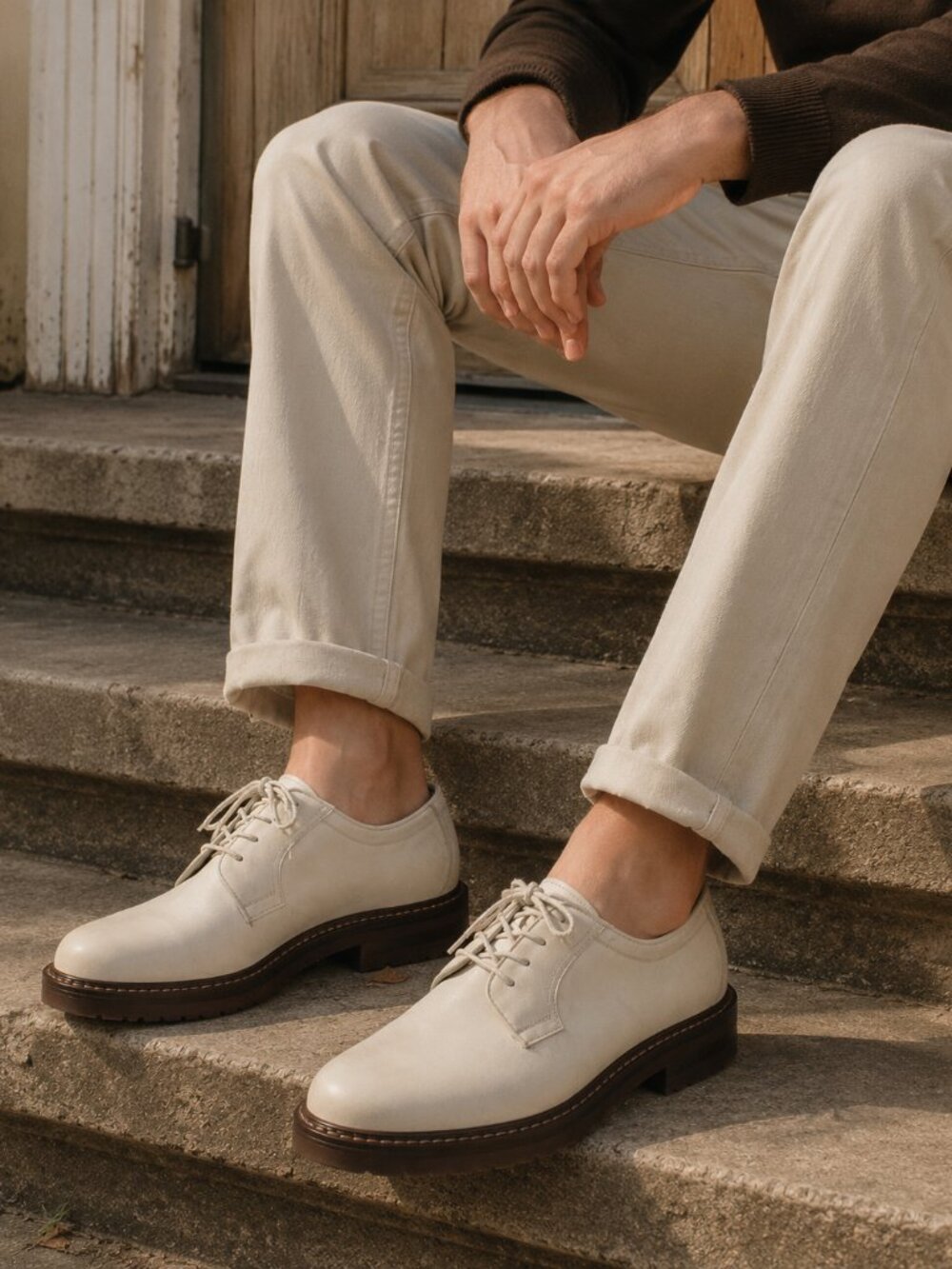 David & Joan Women's Cream Oxfords